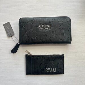 GUESS Women's Black Wallet and ID Card Matching Set NWT